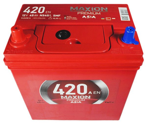 45Ah Asia MAXION Premium (+/-) (1) 420EN. Фото 3