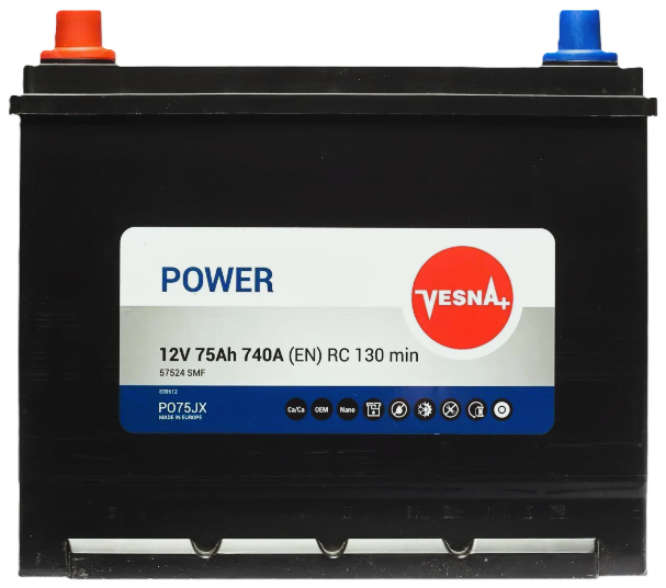 75Ah Asia VESNA Power (+/-) (1) 740EN