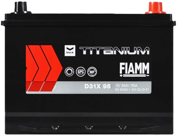 95Ah Asia FIAMM TITANIUM BLACK (-/+) (0) 760EN. Фото 2