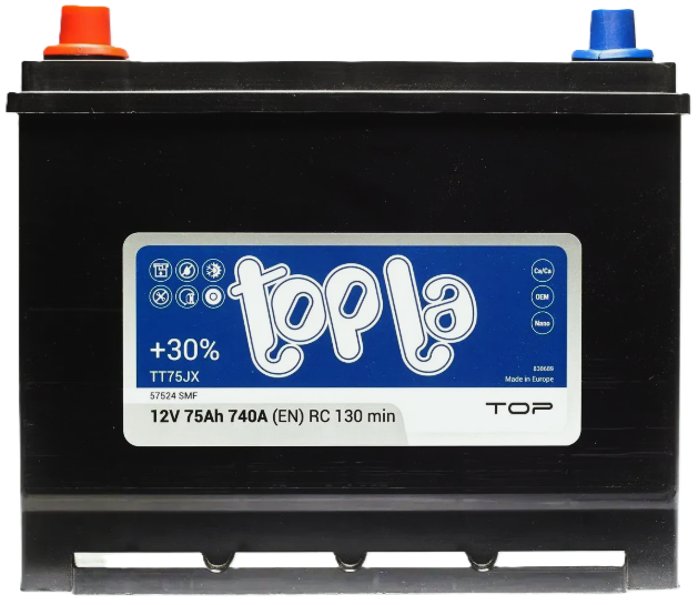 75Ah Asia TOPLA Top (+/-) (1) 740EN. Фото 2
