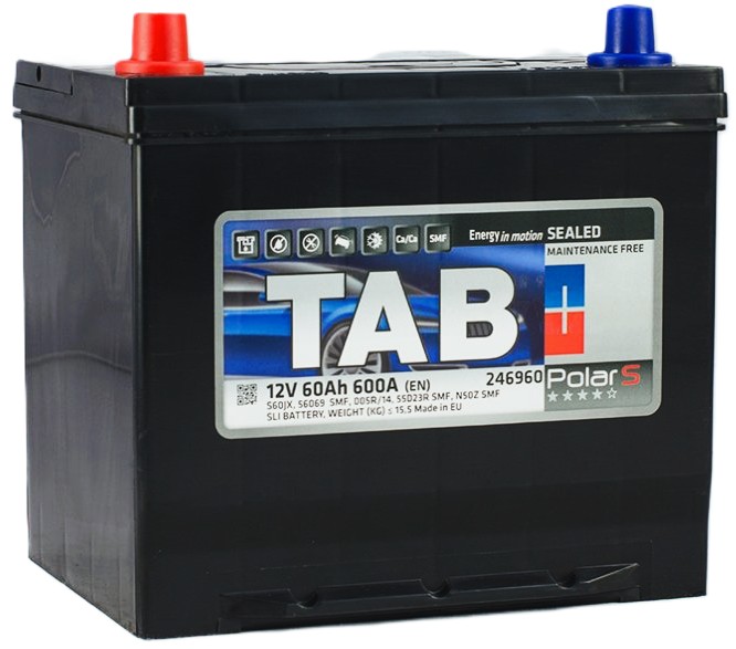 60Ah Asia TAB POLAR S (+/-) (1) 600EN з бортом. Фото 2