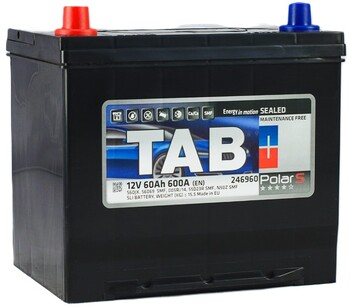 60Ah Asia TAB POLAR S (+/-) (1) 600EN з бортом. Фото 2