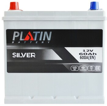60Ah Asia PLATIN SILVER (+/-) (1) 600EN . Фото 2