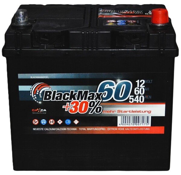 60Ah Asia BLACKMAX BLACK (-/+) (0) 540EN