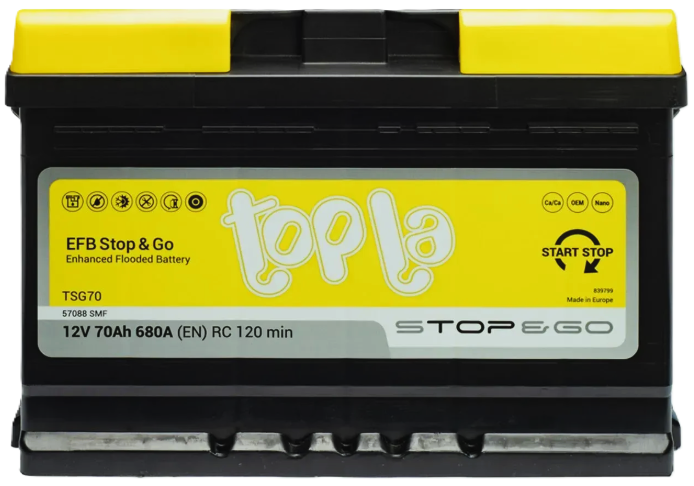 70Ah Asia TOPLA EFB Stop Go (-/+) (0) 680EN