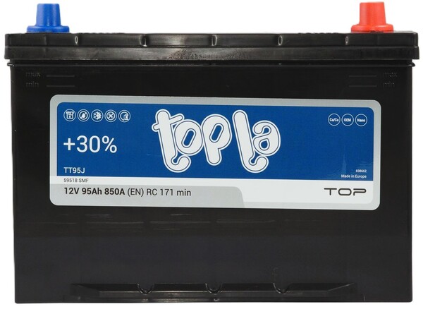 95Ah Asia TOPLA Top (-/+) (0) 850EN АКЦІЯ!!!!!!!!!!!