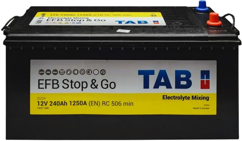 240Ah Truck TAB EFB STOP GO (+/-) (1) 1 250EN
