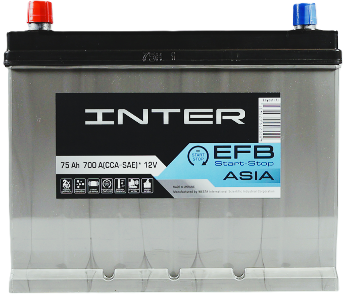 75Ah Asia INTER Premium EFB (+/-) (1) 700EN