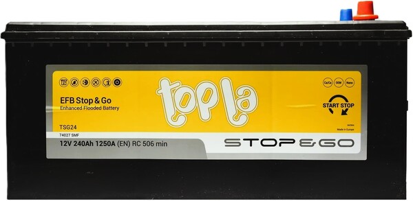 240Ah Truck TOPLA EFB STOP GO  (+/-) (1) 1 250EN