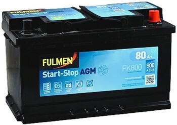 80Ah Euro FULMEN Start-Stop AGM (-/+) (0) 800EN. Фото 2
