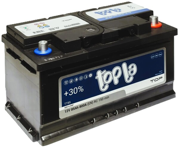 85Ah Euro TOPLA Top (-/+) (0) 800EN низький. Фото 2