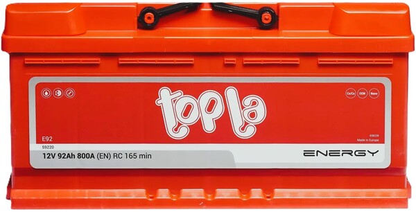 92Ah Euro TOPLA Energy (-/+) (0) 800EN низький