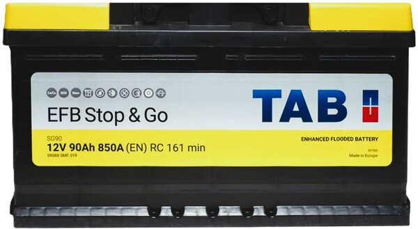 90Ah Euro TAB Start-Stop EFB (-/+) (0) 850EN
