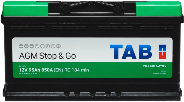 95Ah Euro TAB Start-Stop AGM (-/+) (0) 850EN