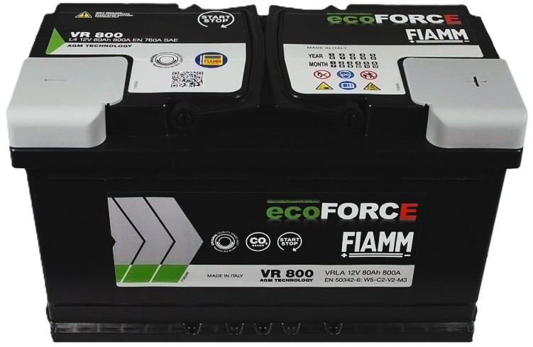 80Ah Euro FIAMM Start-Stop AGM (-/+) (0) 800EN. Фото 2