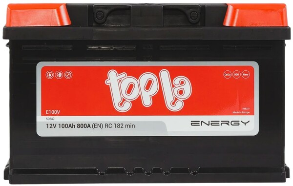 100Ah Euro TOPLA Energy (-/+) (0) 800EN короткий. Фото 2