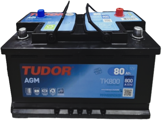 80Ah Euro TUDOR Start-Stop AGM (-/+) (0) 800EN. Фото 2