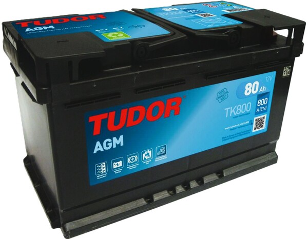 80Ah Euro TUDOR Start-Stop AGM (-/+) (0) 800EN