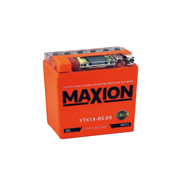Акумулятор мотоциклетний MAXION DS-IGEL з дод.екраном 12Ah (+/-) (1) (200En) YTX14-BS DS