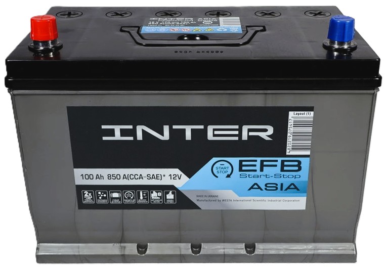100Ah Asia INTER Premium EFB (+/-) (1) 850EN