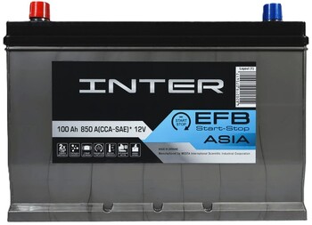 100Ah Asia INTER Premium EFB (+/-) (1) 850EN. Фото 2